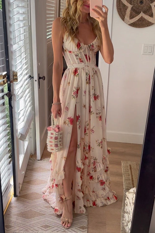 Yuna™ | Long Dress with Elegant Floral Pattern