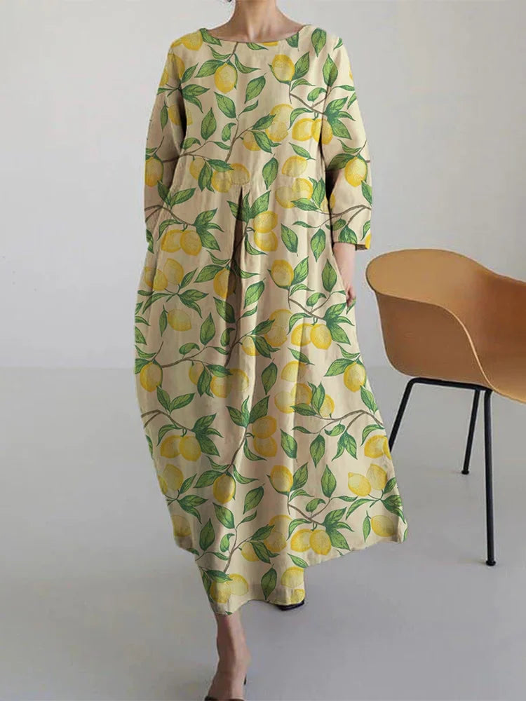 AURORA | Midi Floral Dress with Breezy Comfort and Mediterranean Style Perfect for Summer