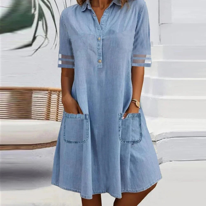 Cassey™ – Light Denim Dress for Women