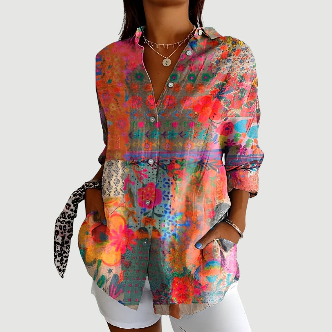 Alma™ | Blouse with Colourful Design