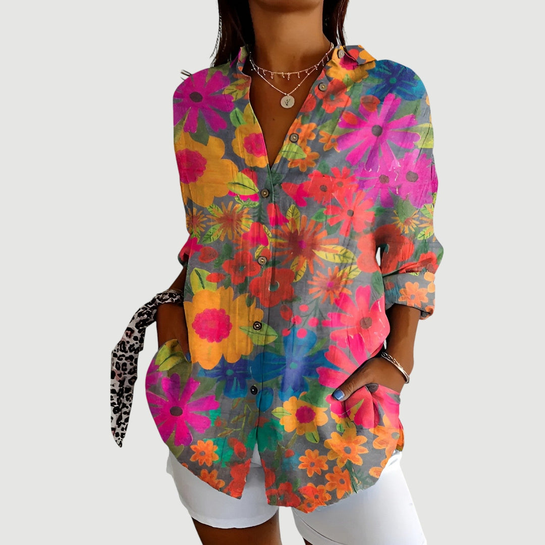 Elva™ | Blouse with Colourful Design