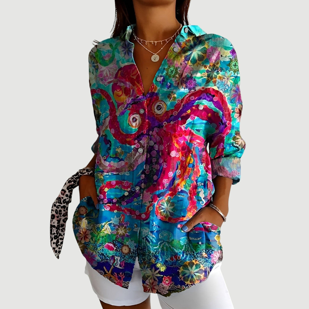 Agnes™ | Blouse with Colorful Design