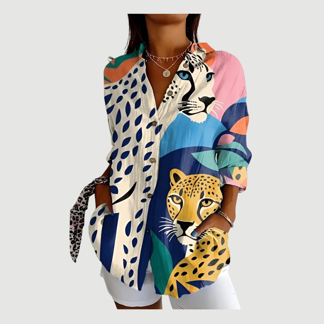 Lærke™ | Blouse with Colourful Design