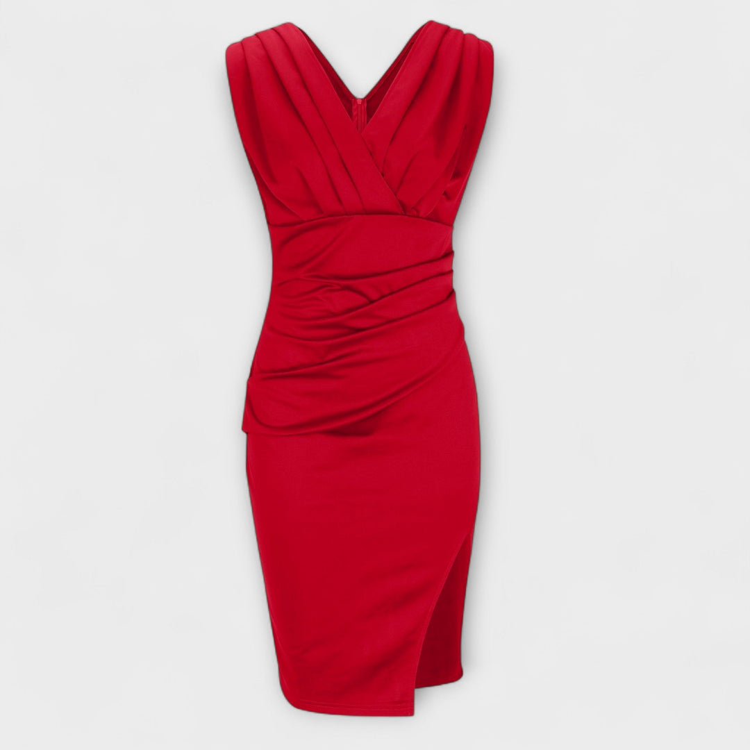 Giada™ | Dress with V-Neck and Slit