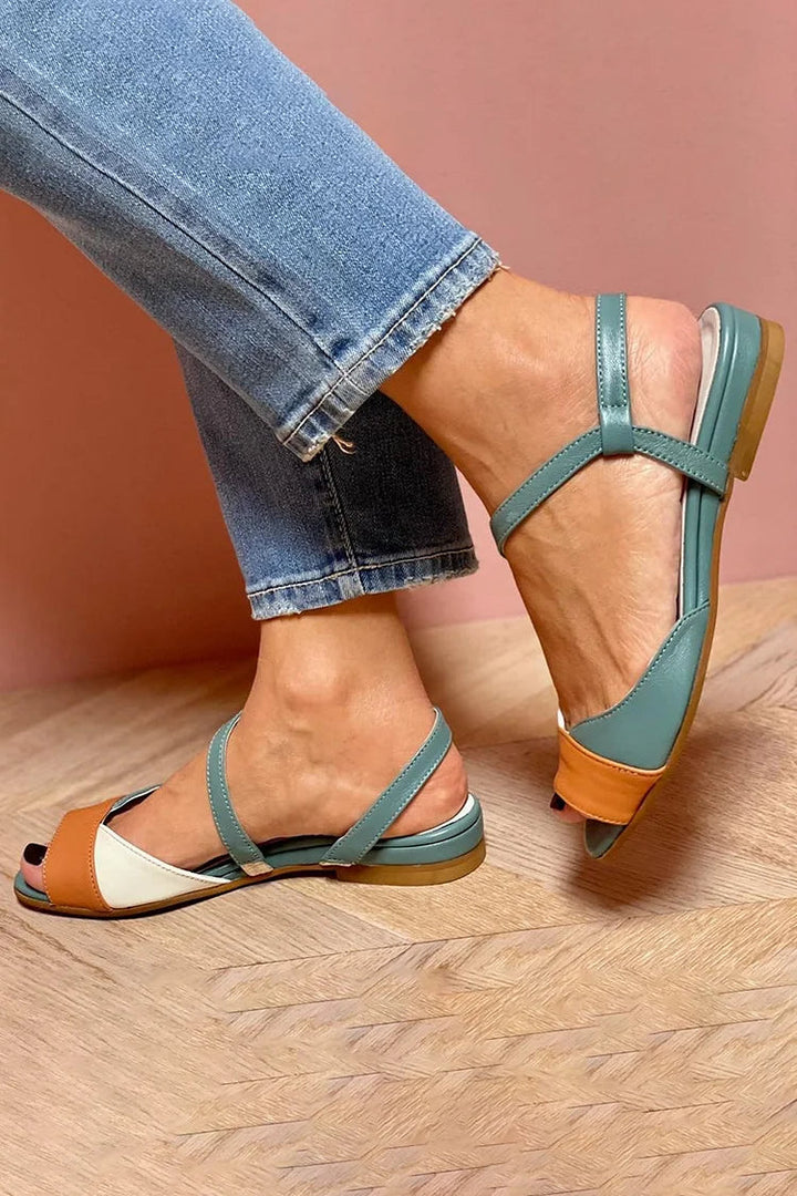 GINEVRA | Elegant Tricolored Open-Toe Sandals for a Sophisticated Look