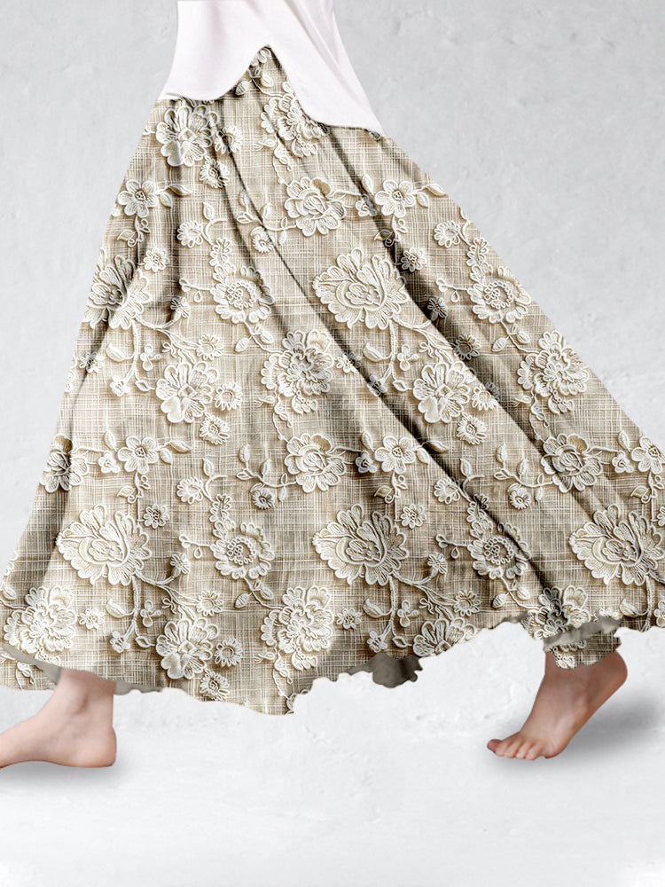 Caliane™ - Printed Lace Petal Skirt