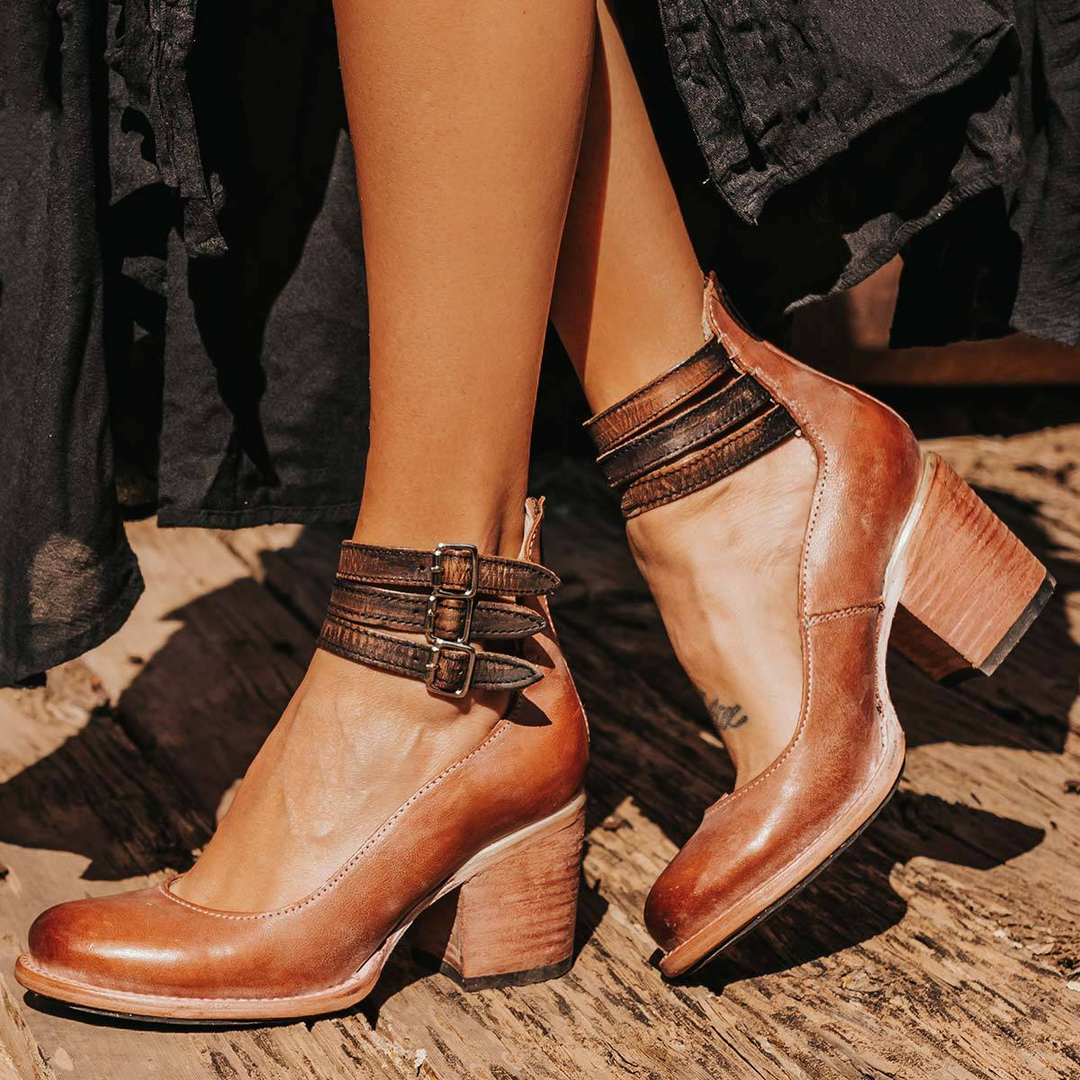 Eliska™ | Elegant Leather Heels