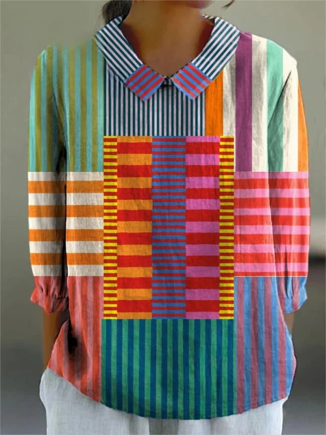 Danika - Vintage Style Geometric Print Cotton Dress