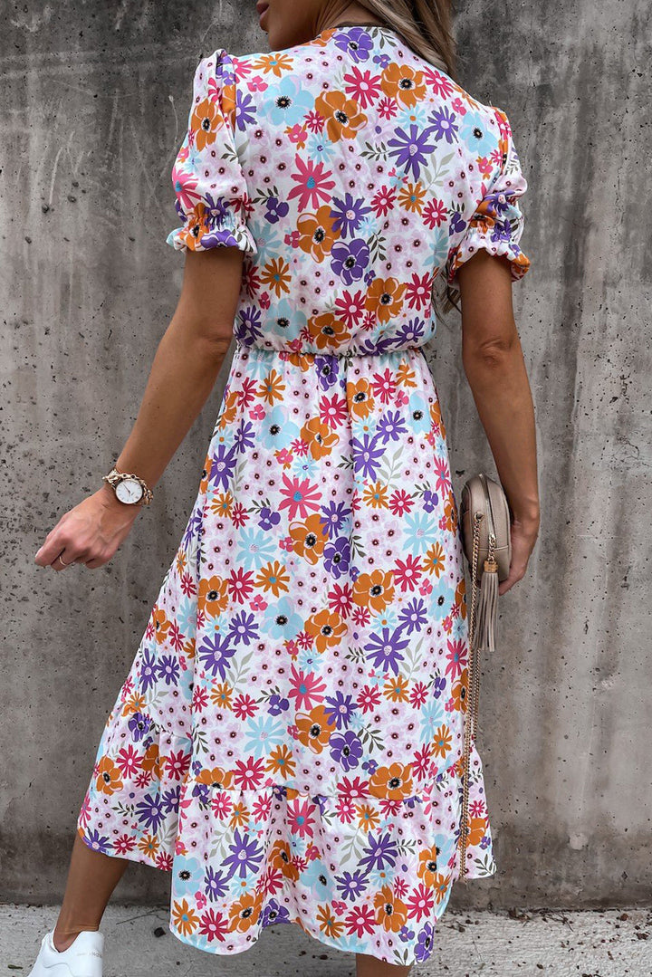 Georgia™ | Maxi Elegant Dress with Flowers and V-Neck