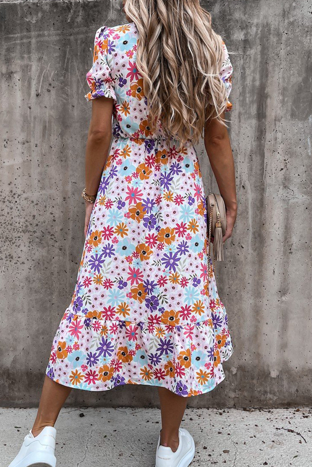 Georgia™ | Maxi Elegant Dress with Flowers and V-Neck