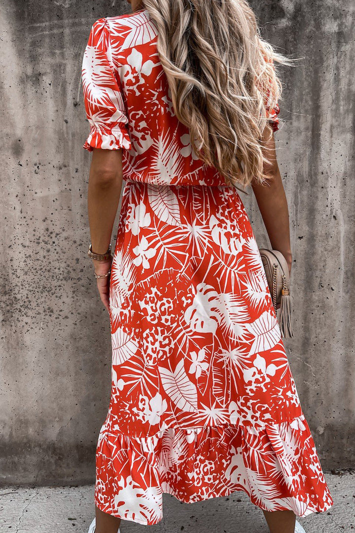 Georgia™ | Maxi Elegant Dress with Flowers and V-Neck
