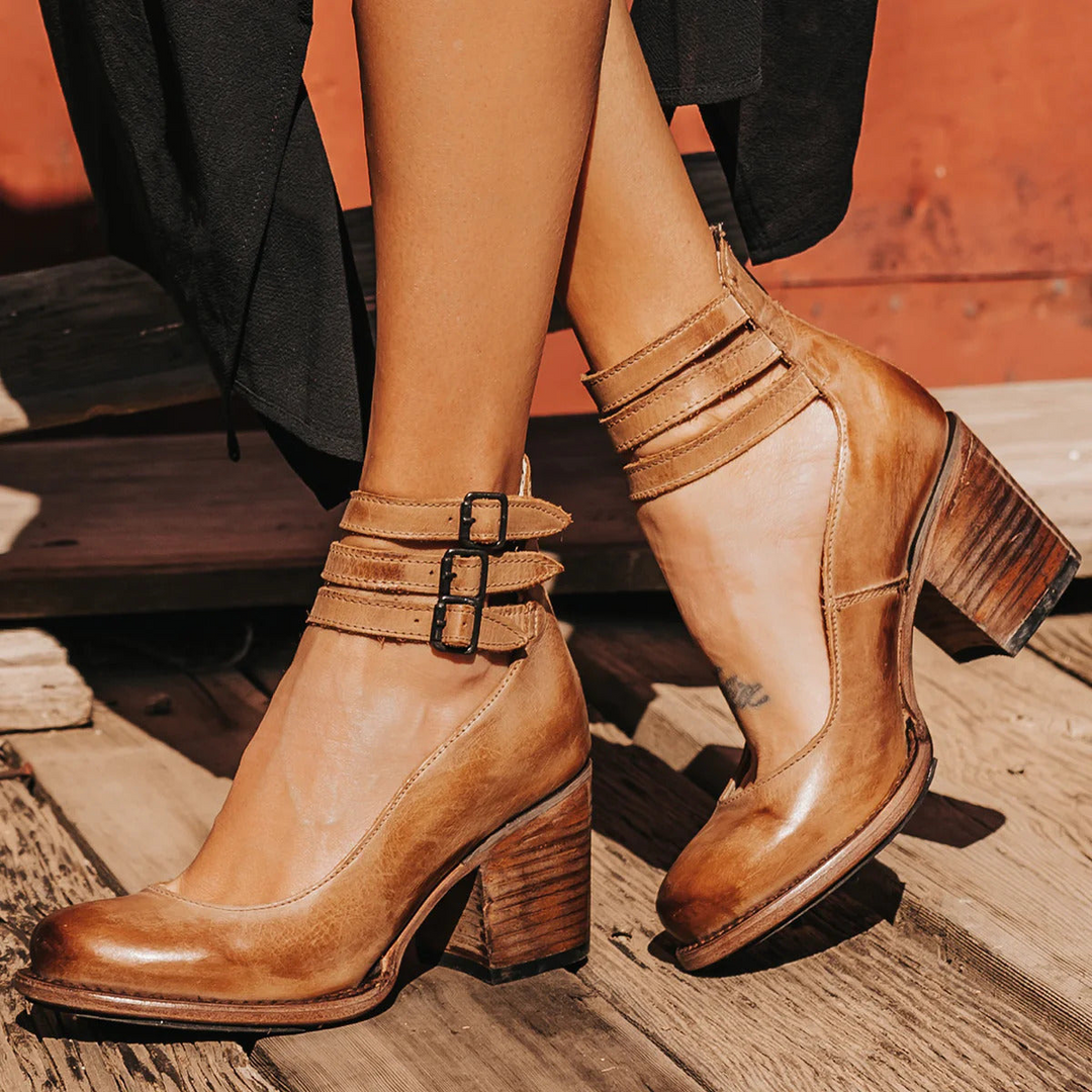 Eliska™ | Elegant Leather Heels