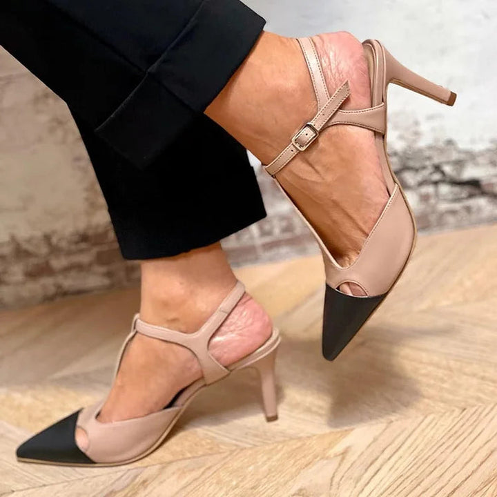 MIRELLA | Elegant Pointed-Toe Bicolor Décolleté for a Sophisticated Style