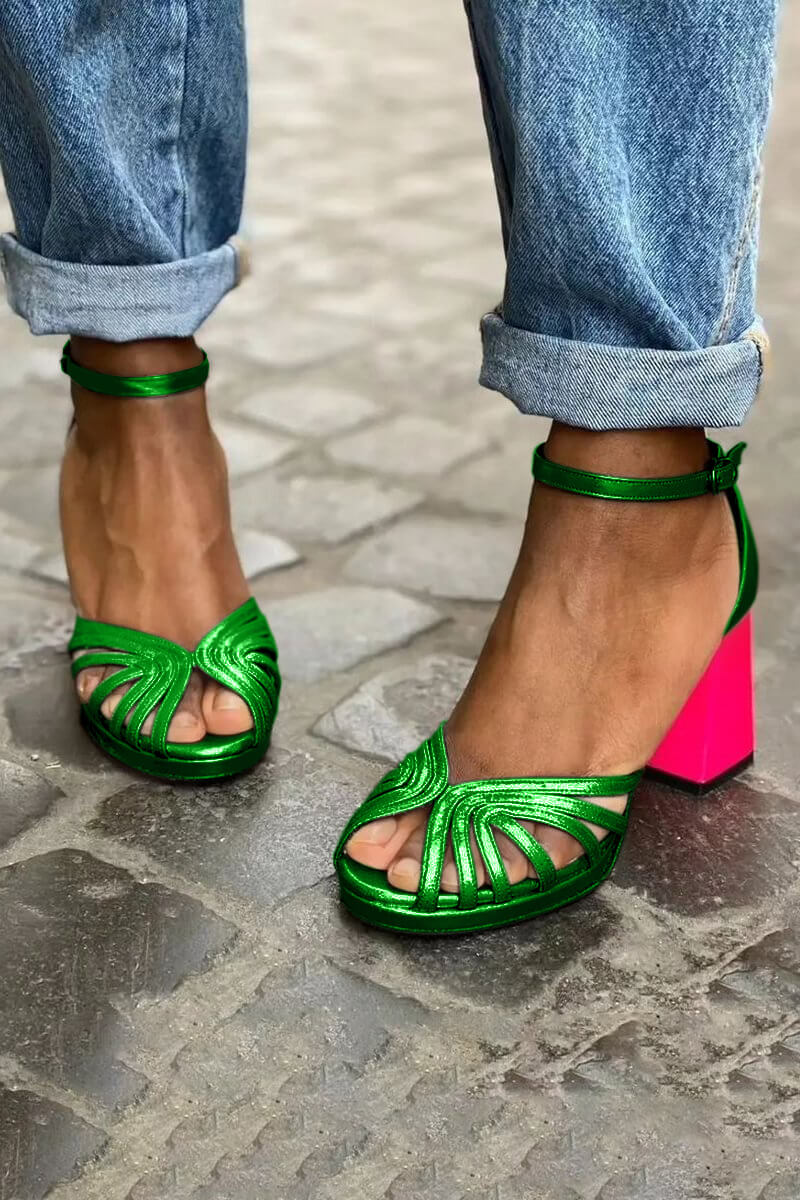 LUMA | Elegant Metallic High-Heeled Sandal for a Unique Style