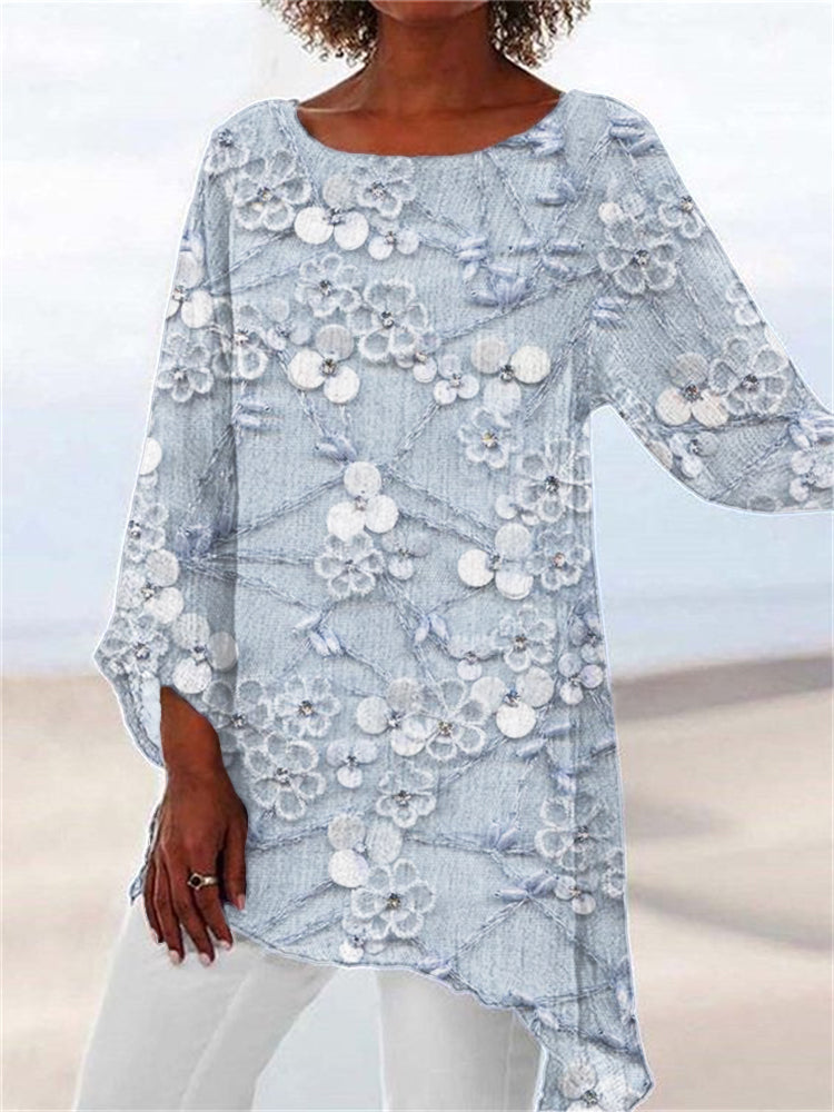 Ivendra™ - Crystal Bloom Printed Top