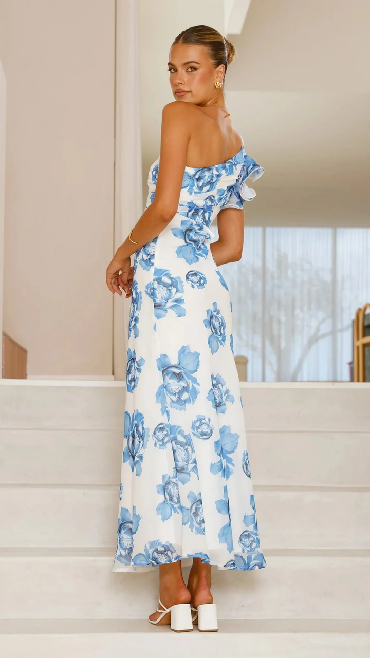 Lina™ | Asymmetrical Long Dress without Straps