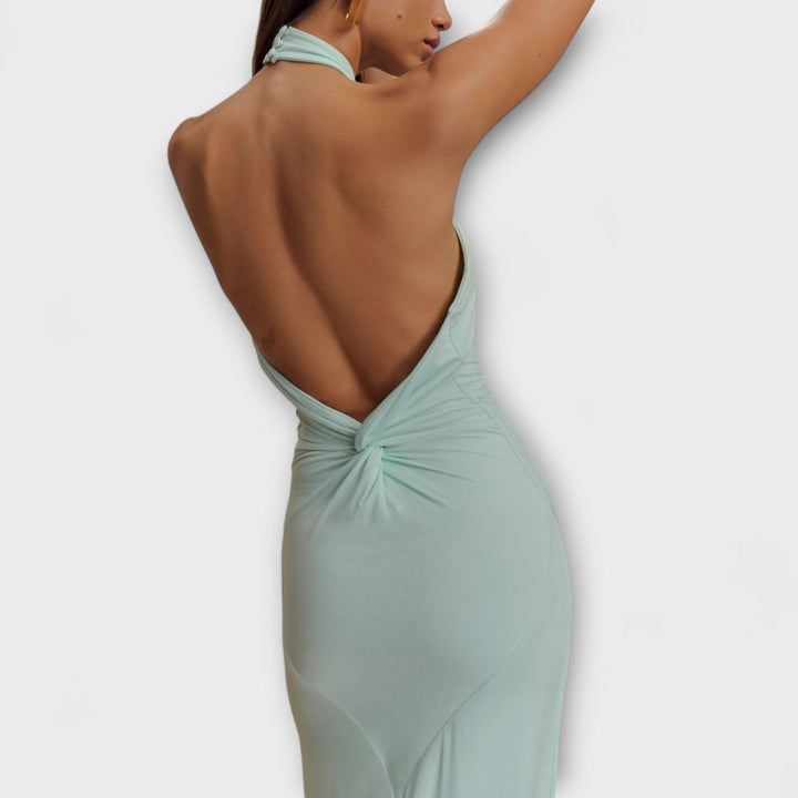 Laguna™ | Maxi Slinky Dress with Halter Neck