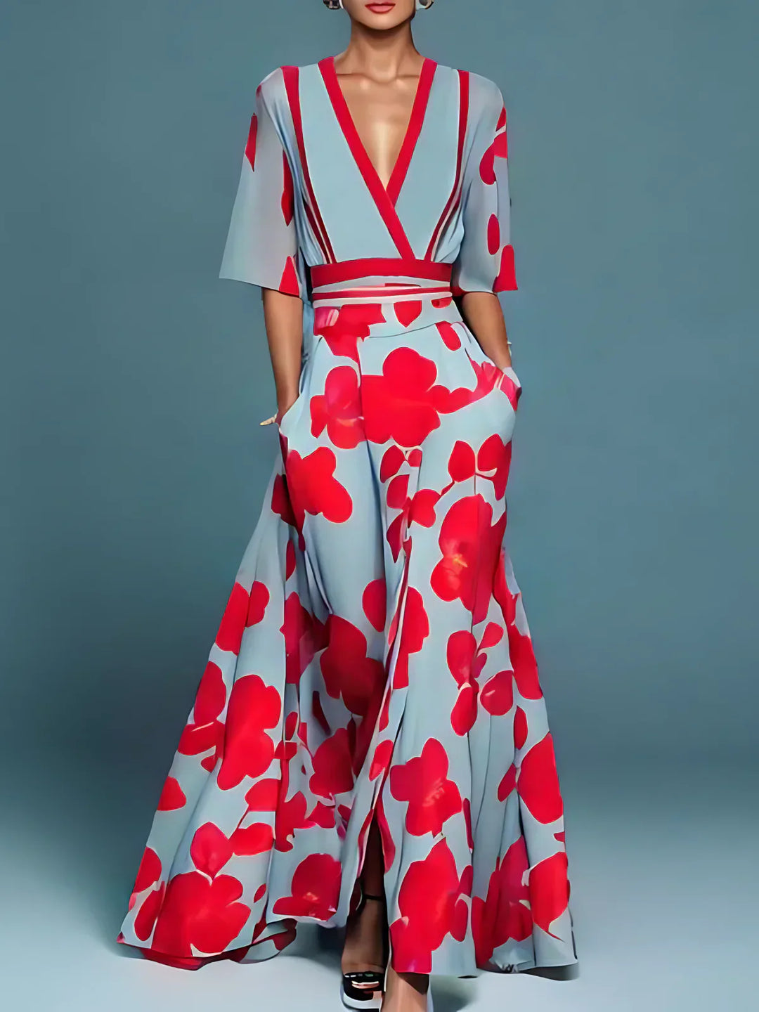 Elise | Elegant Flower Wrap Dress