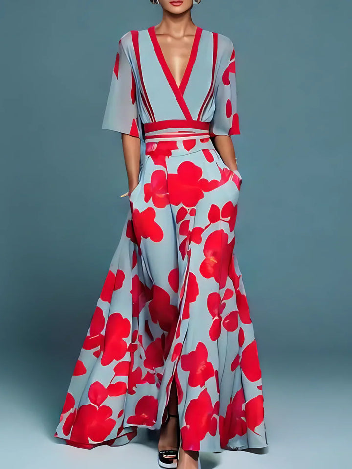 Elise | Elegant Flower Wrap Dress