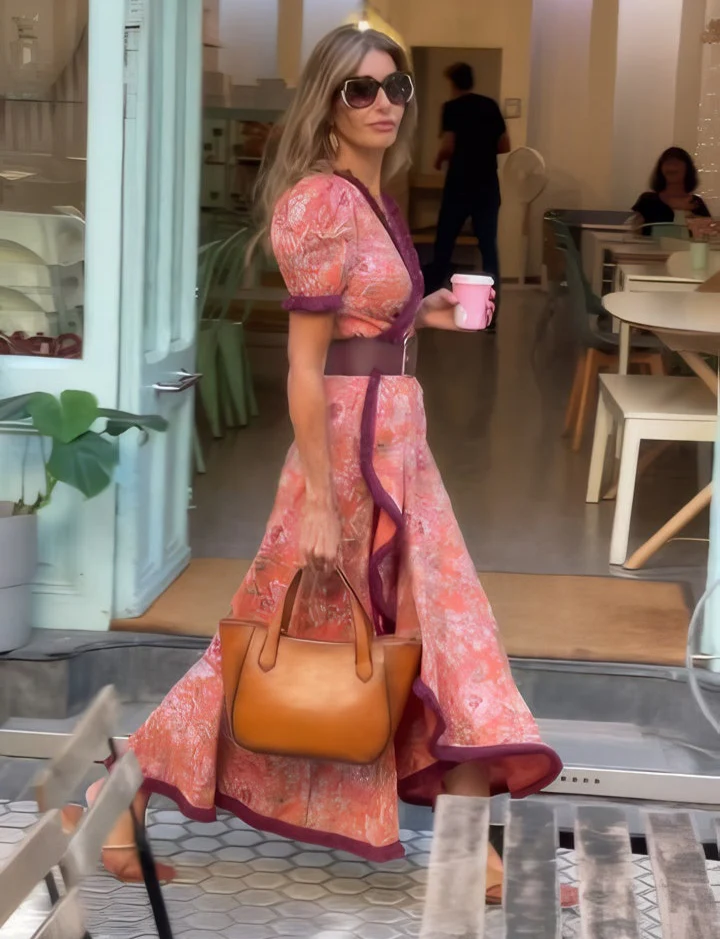 Elin | Summer Boho Dress with Belt and V-Neck