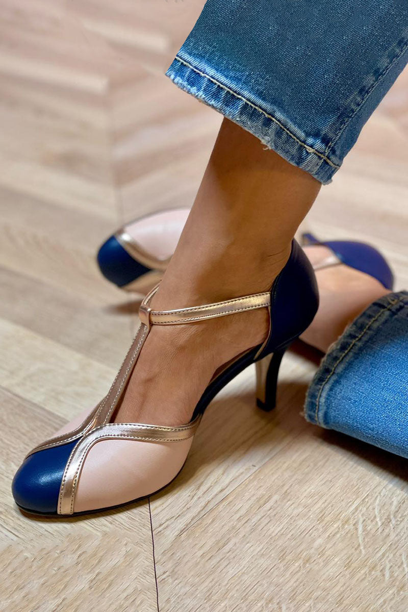 Alessia™ | Colorful and Comfortable T-strap Heels