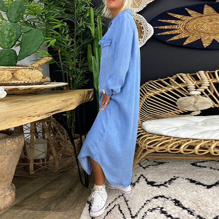 Sofia™ | Long Sleeve Denim Maxi Dress