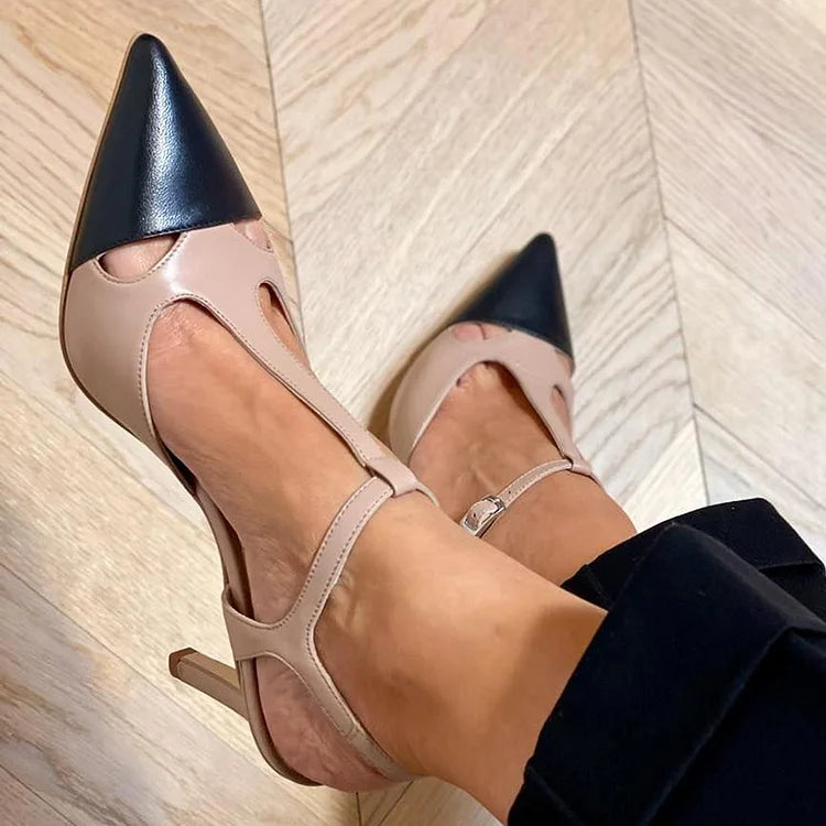 MIRELLA | Elegant Pointed-Toe Bicolor Décolleté for a Sophisticated Style