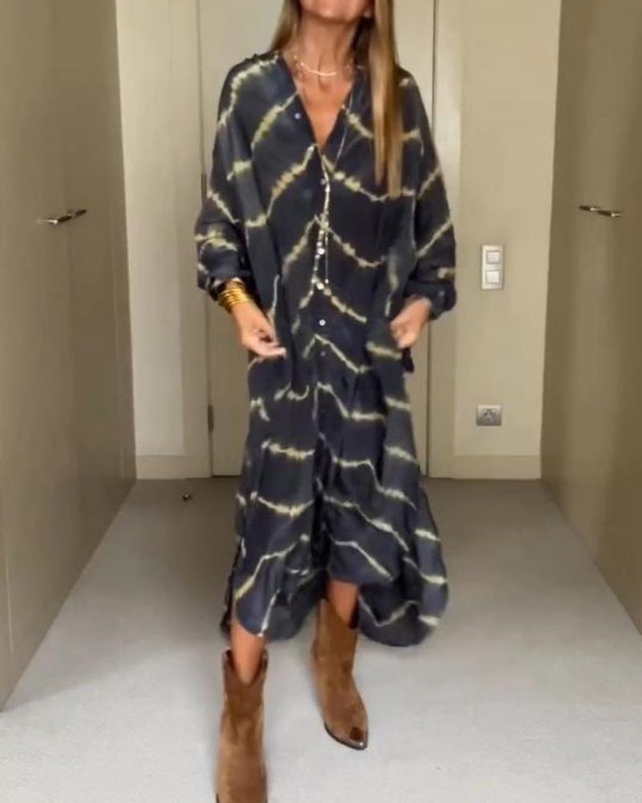 Clémence™ | Elegant Boho Long Striped Dress