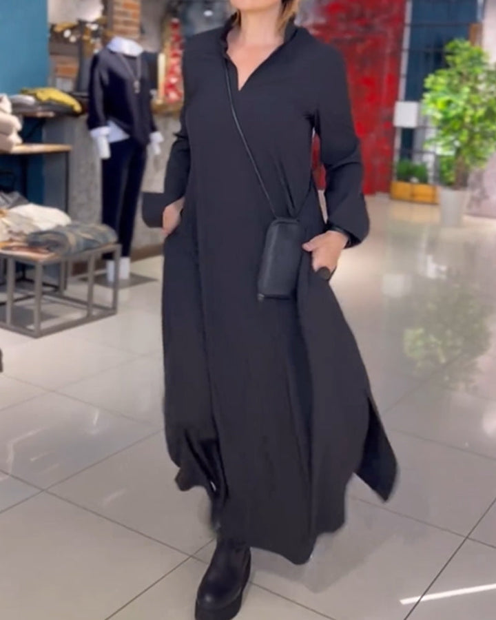 Evia | Airy Long Dress with Side Split
