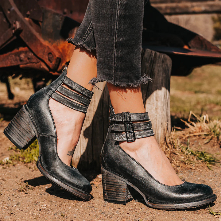 Eliska™ | Elegant Leather Heels