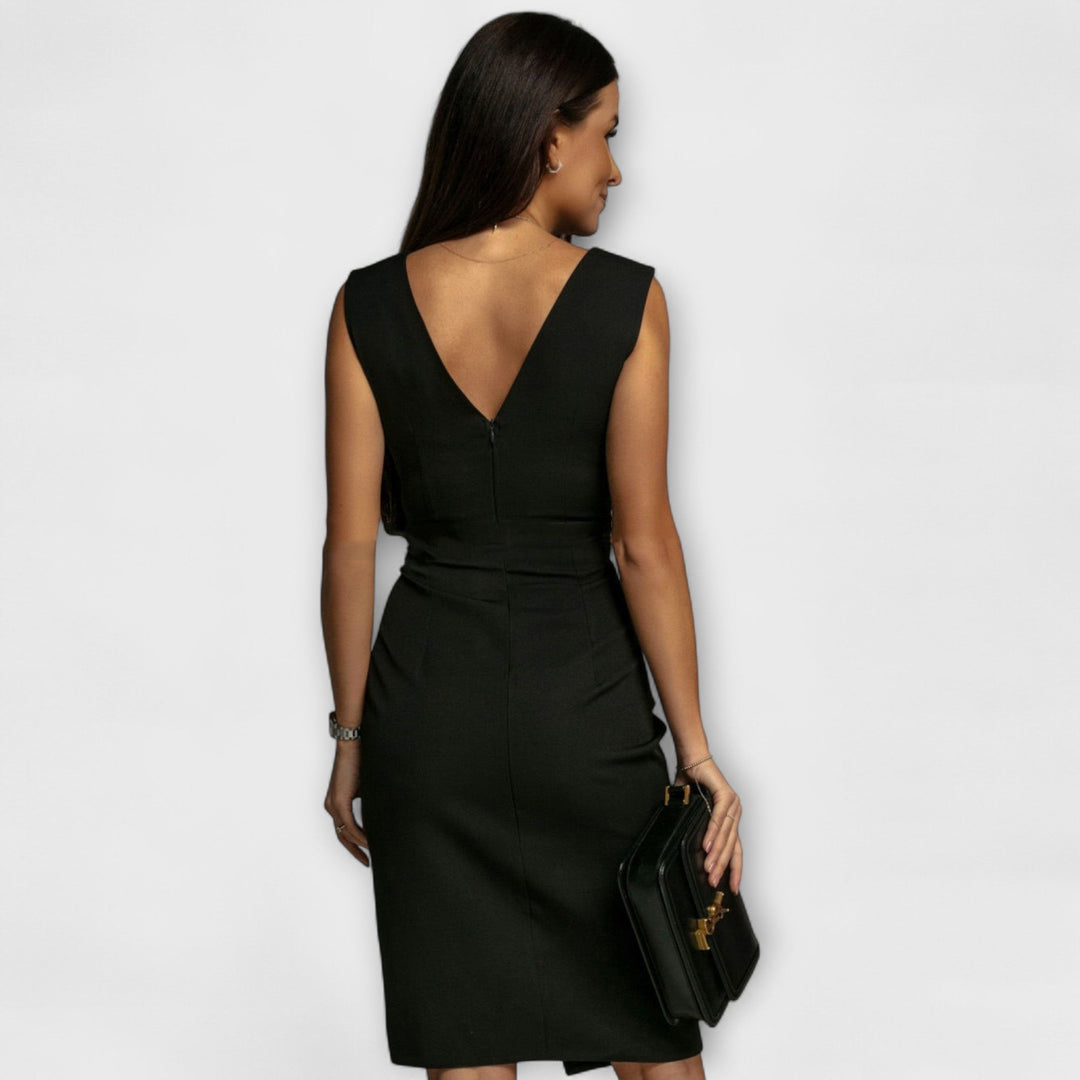 Giada™ | Dress with V-Neck and Slit