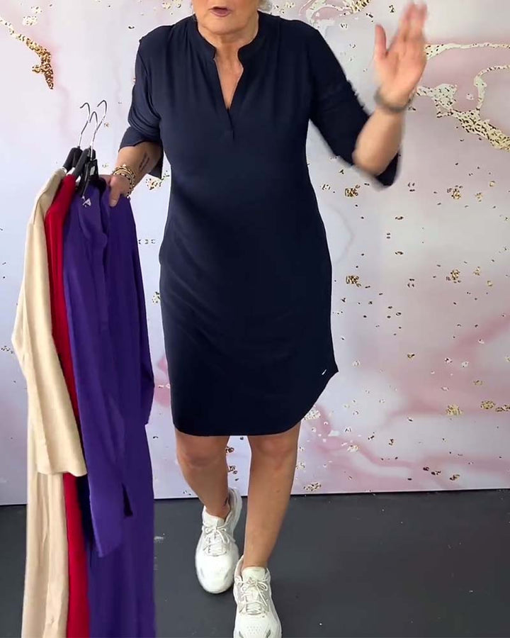 MIRAVO | Simple V-Neck Dress