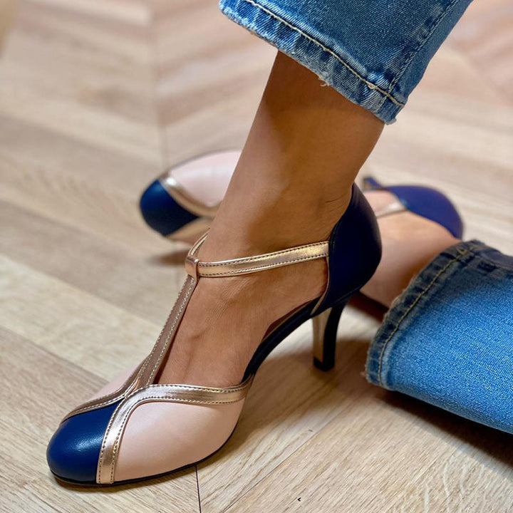 Alessia™ | Colorful and Comfortable T-strap Heels