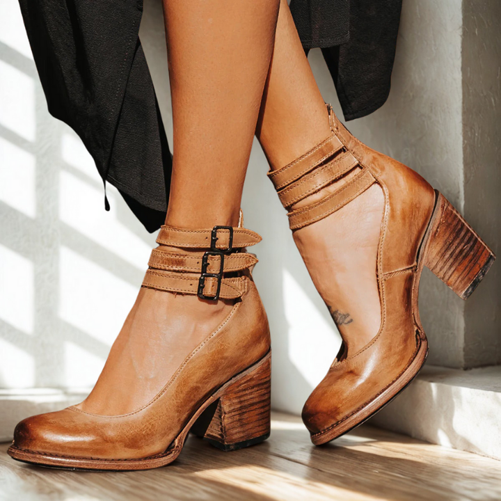 Eliska™ | Elegant Leather Heels