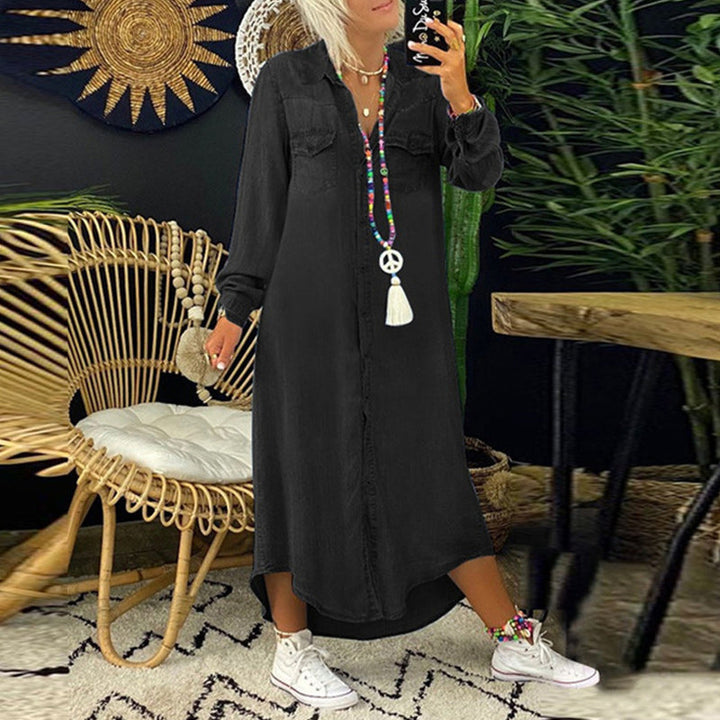 Sofia™ | Long Sleeve Denim Maxi Dress