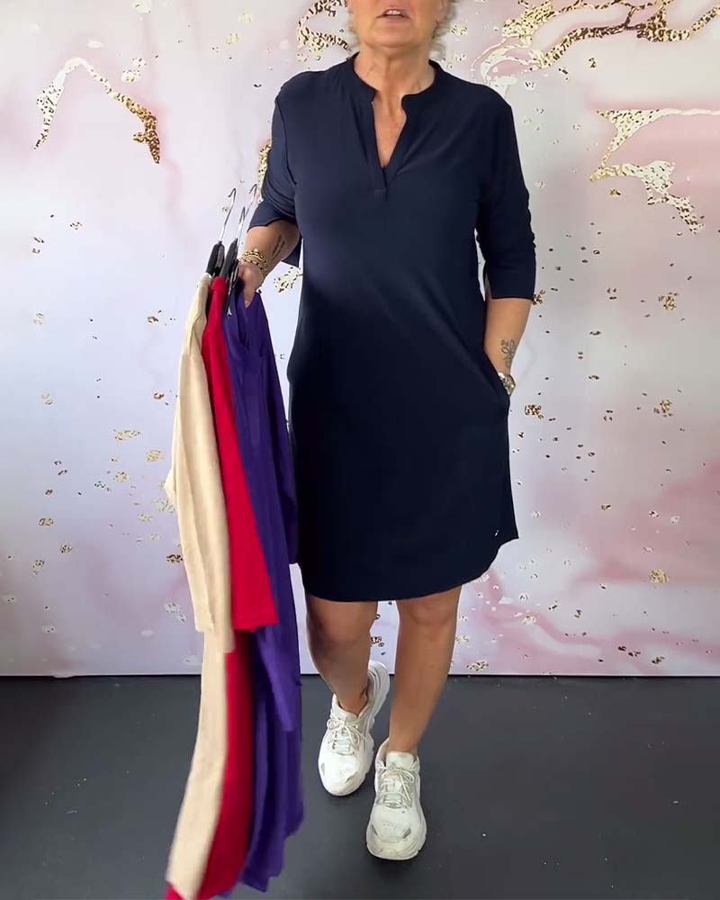 MIRAVO | Simple V-Neck Dress