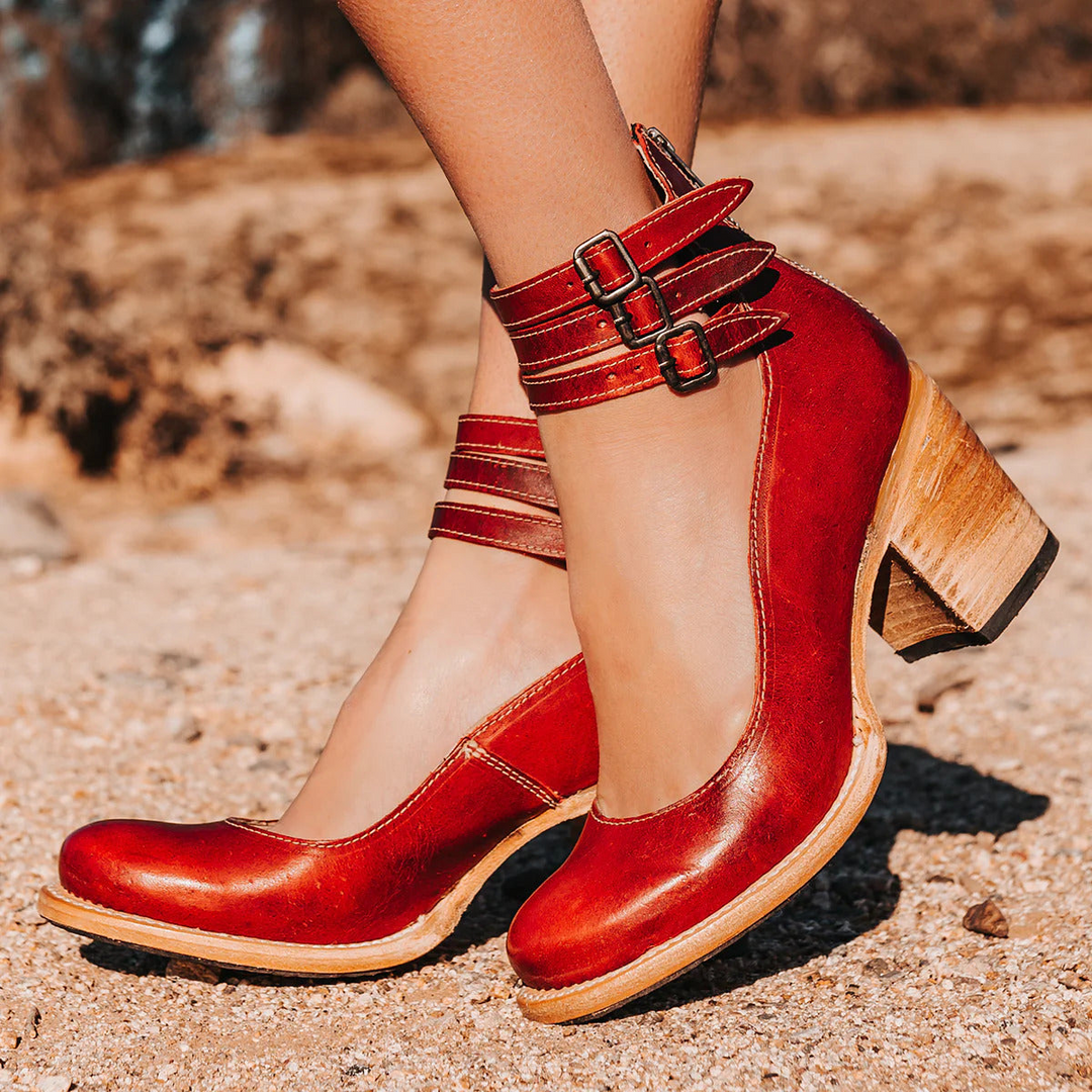 Eliska™ | Elegant Leather Heels