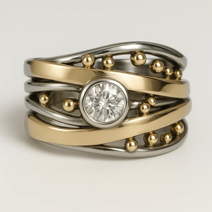 Royal - Vintage Gold Inlay Zirconia Ring
