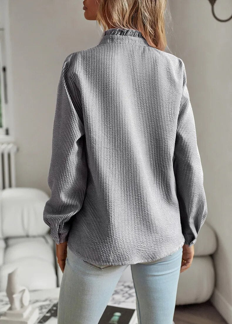 Edith | Elegant blouse with romantic ruffles