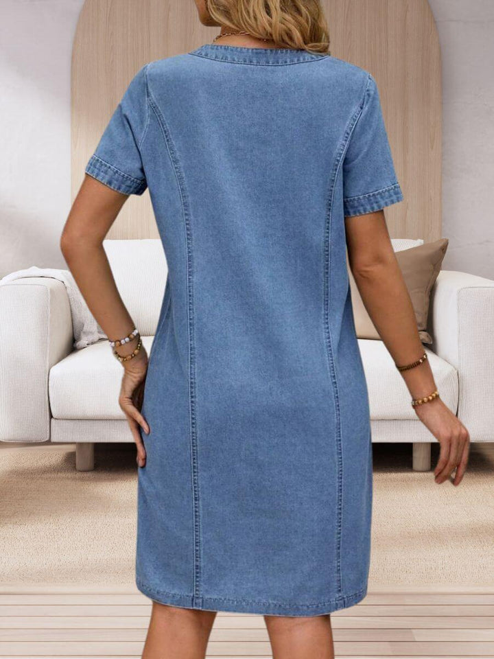 Sophia | Summer Denim Dress with V-neck