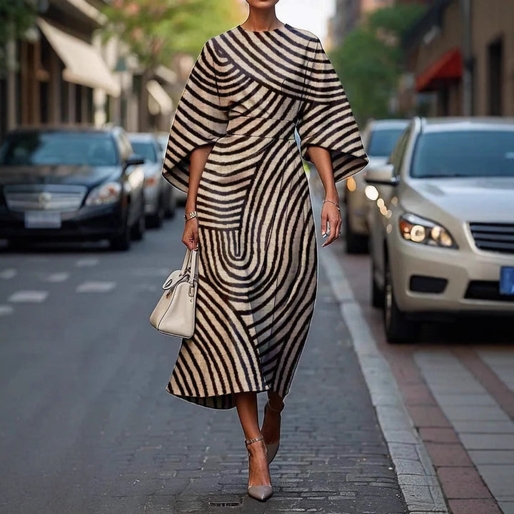 Zoraida - Stylish Batwing Sleeve Long Dress