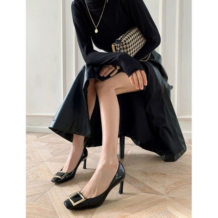 Narella™ | Elegant Medium Heeled Sandals with Square Toe