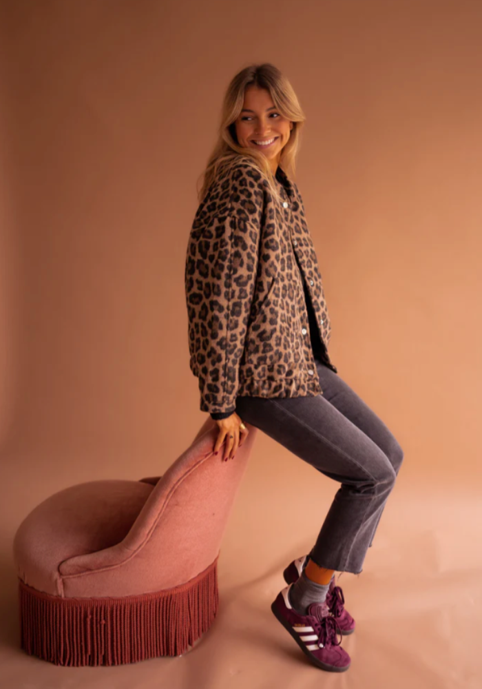Ava | Bomber Jacket with Leopard Print