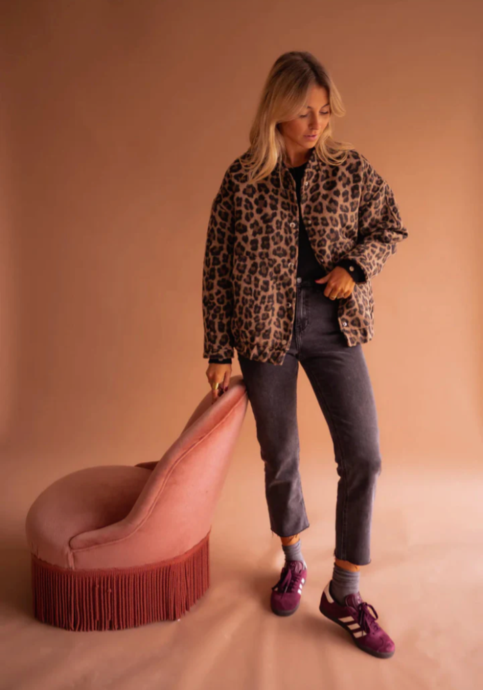 Ava | Bomber Jacket with Leopard Print