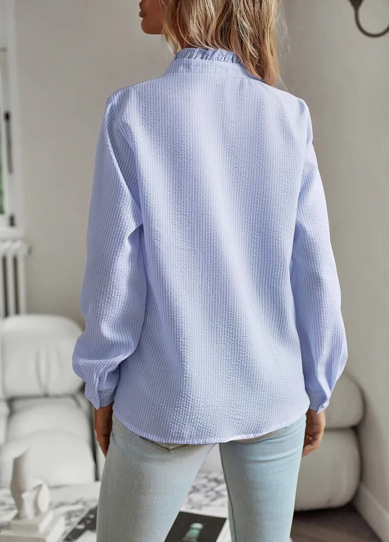 Edith | Elegant blouse with romantic ruffles