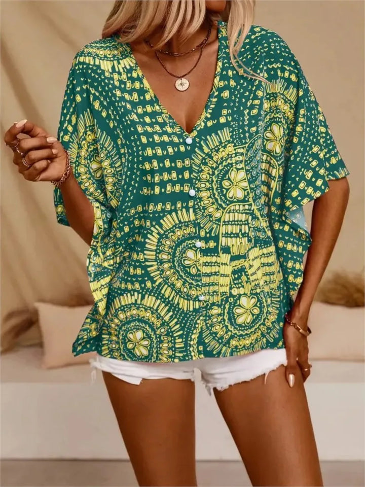 Ellaine | Boho blouse with vibrant print