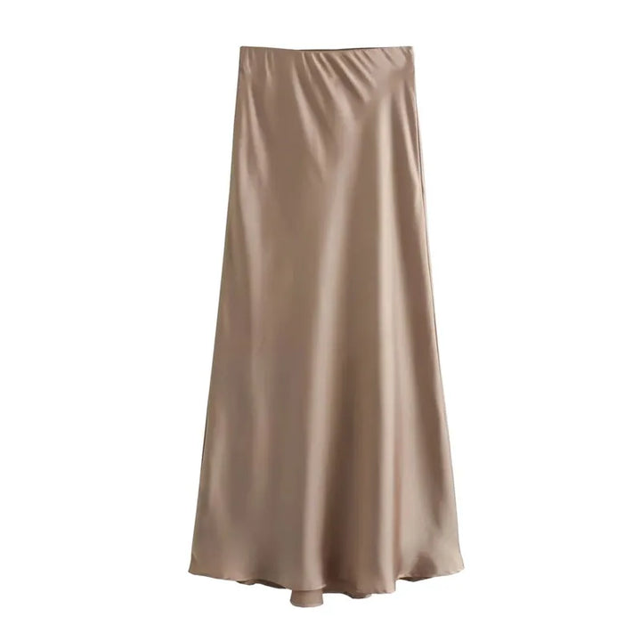 Drew | Timeless satin midi skirt with a luxurious look