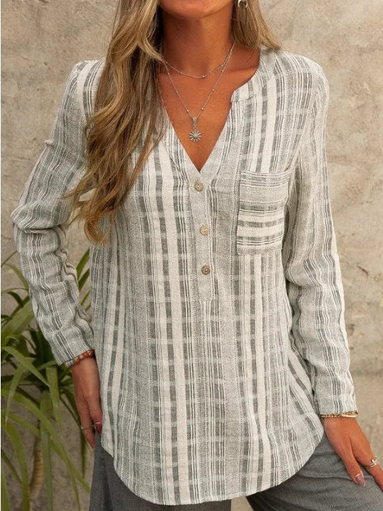 Andrea | V-neck shirt with long sleeves