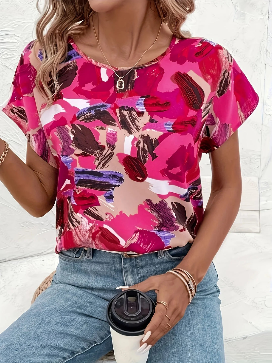 Trudy | Colorful blouse with playful print