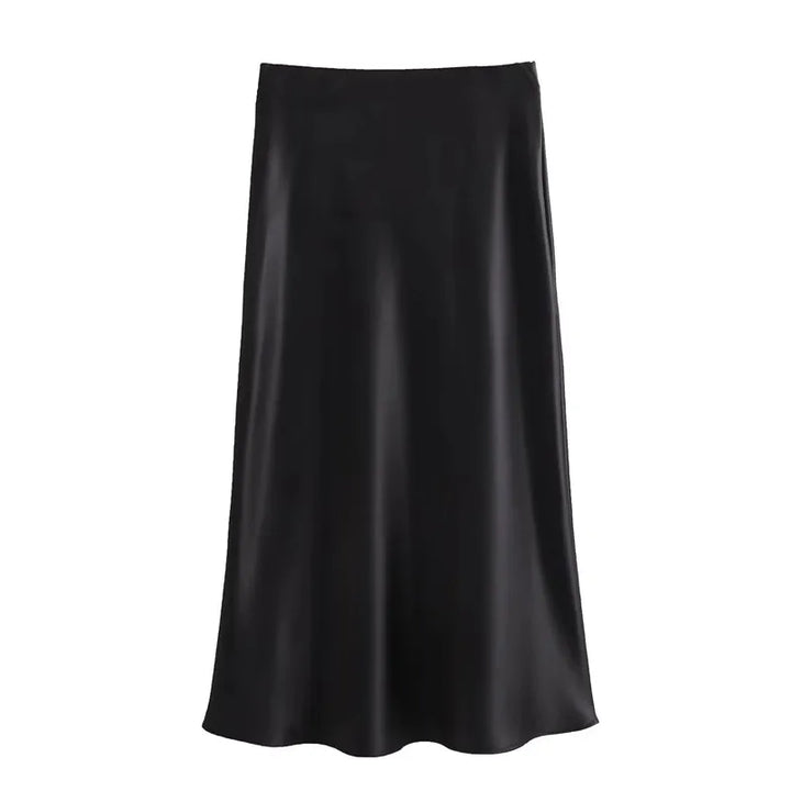 Drew | Timeless satin midi skirt with a luxurious look